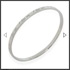 Tiffany & Co. Sterling Silver 'I Love You' Notes Bangle